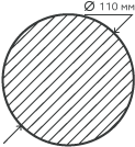 Круг нержавеющий (пруток) 110х6000 мм.  12Х18Н10Т горячекатаный, матовый